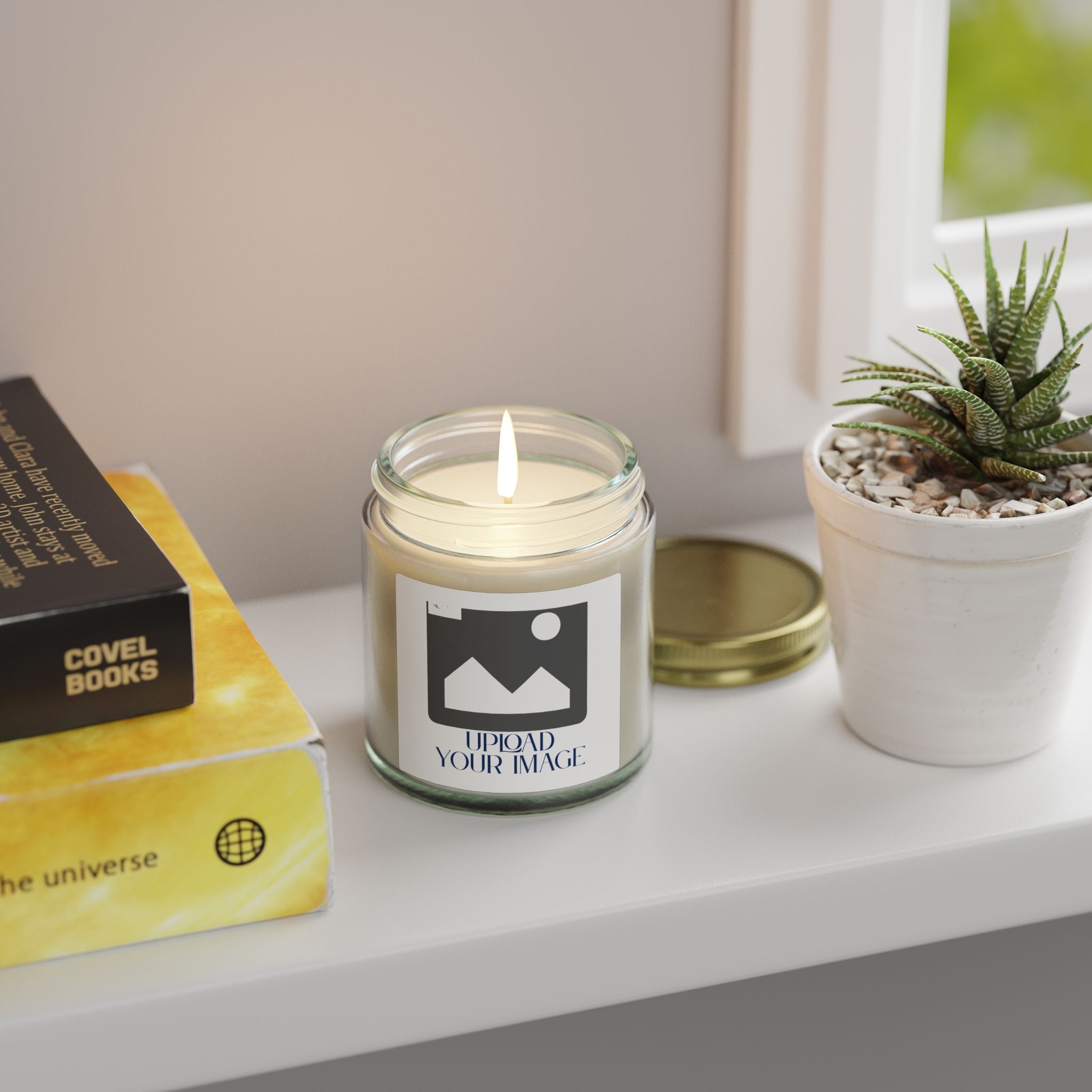Coconut Apricot Soy Candle — Upload & Customize Scented Jar Candle for Home, Spa & Gifts
