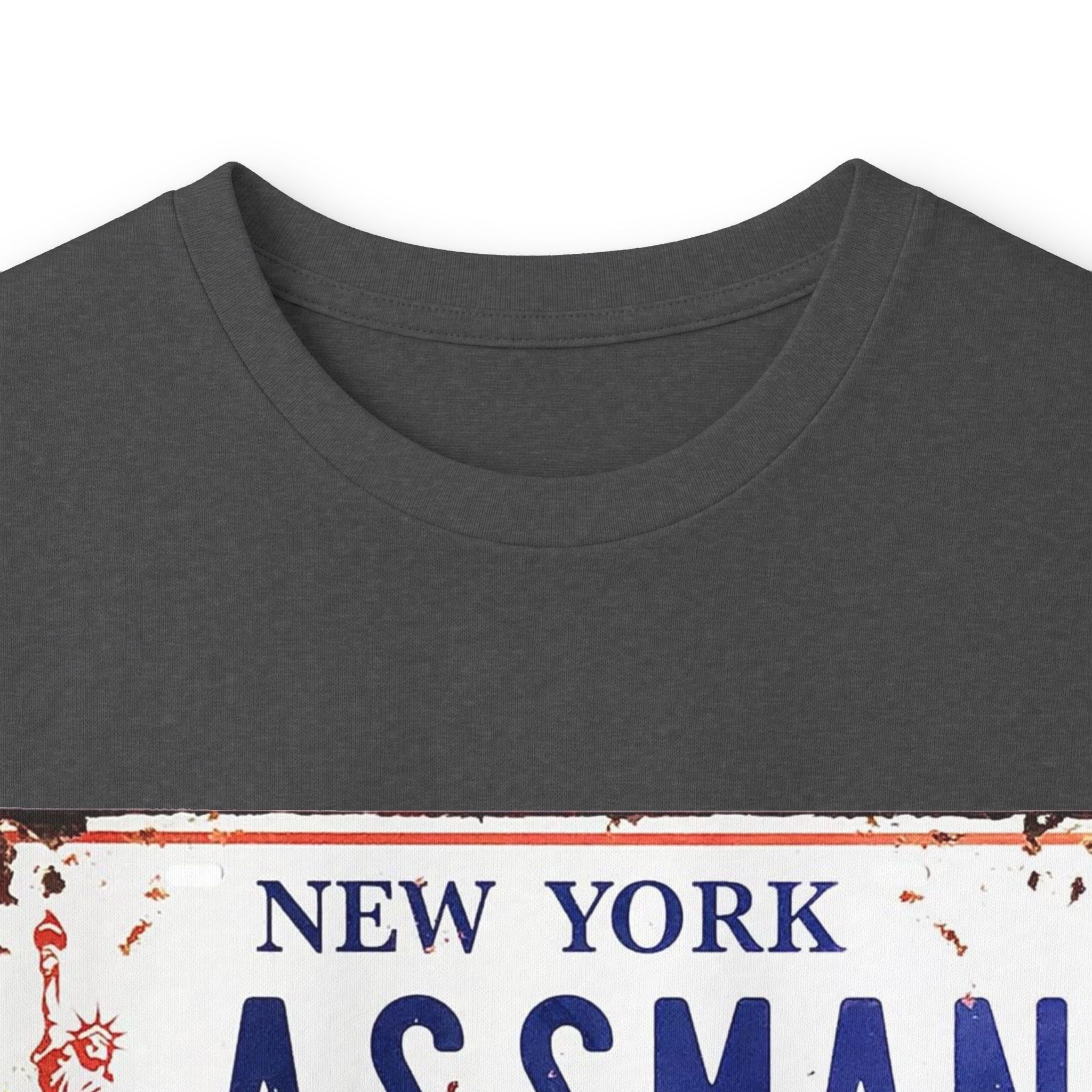 Assman License Plate Long Sleeve Tee — Funny New York Retro Graphic Shirt