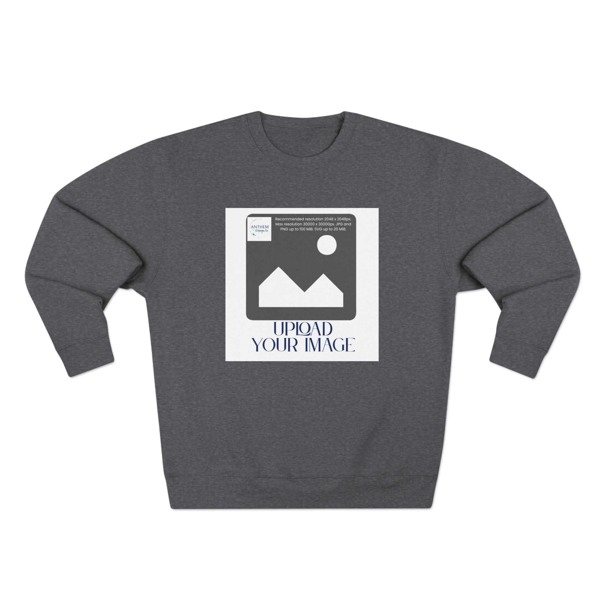 Custom Photo Crewneck Sweatshirt – Upload Your Image Personalized Crewneck