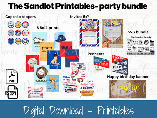 "The Sandlot" Printable Party Bundle | Digital Decor & Favors