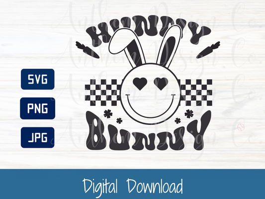 Hunny Bunny svg, Easter bunny svg, Rabbit image, bunny image, retro Easter svg