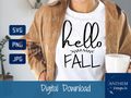 Hello Fall with leaves sVG | Cut File and Design