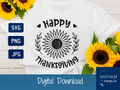Happy Thanksgiving sunflower SVG | Cut File and Design