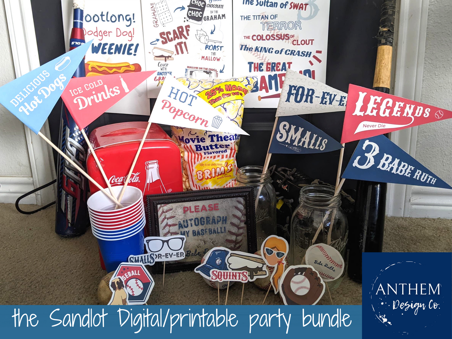 The Sandlot party printable decor, The Sandlot party digital download, The Sandlot Party Decor