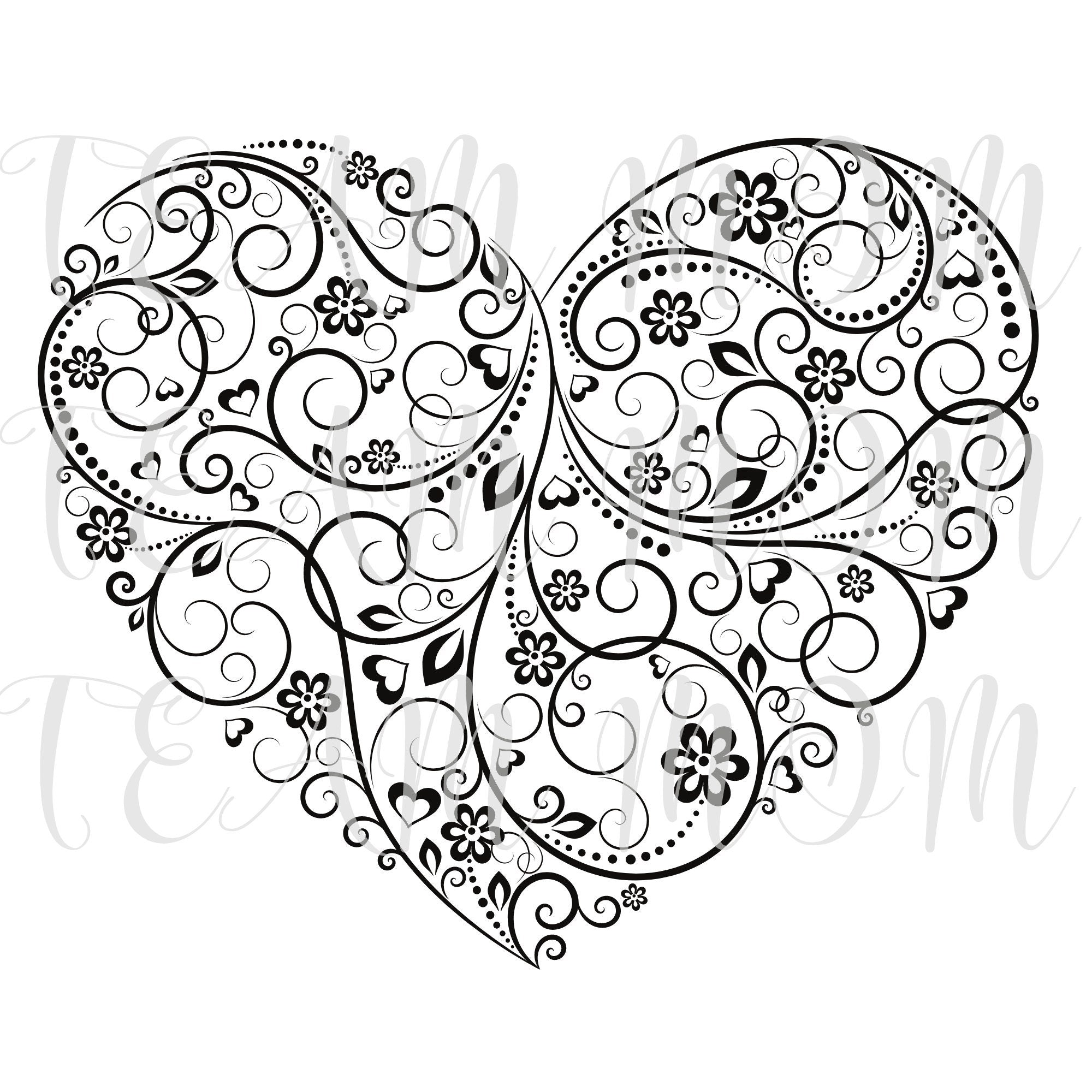 Floral Heart SVG | Cut File and Design