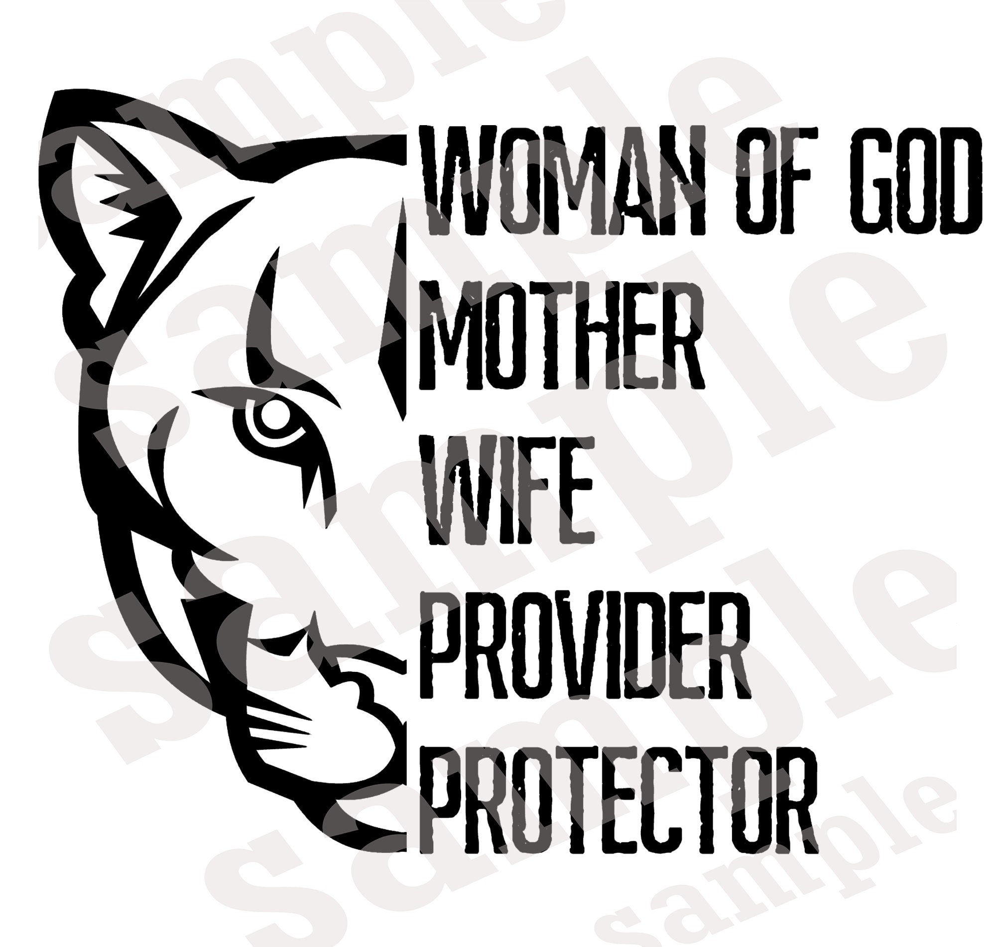 Woman of God Mother wife Provider Protector Lioness SVG | Cut File and Design