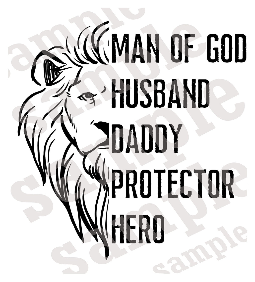 Man of God Lion Husband Daddy Protector Hero SVG | Cut File and Design