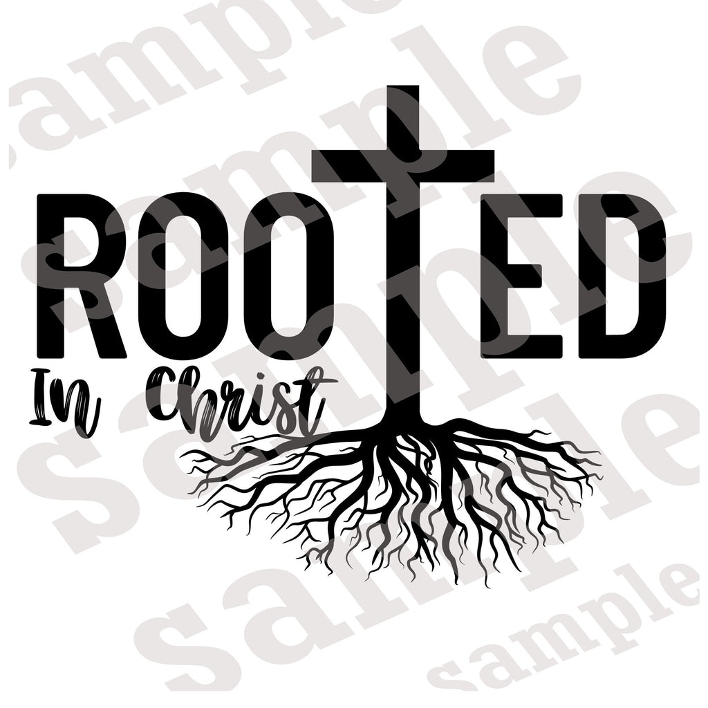 Rooted in Christ with Tree SVG | Cut File and Design