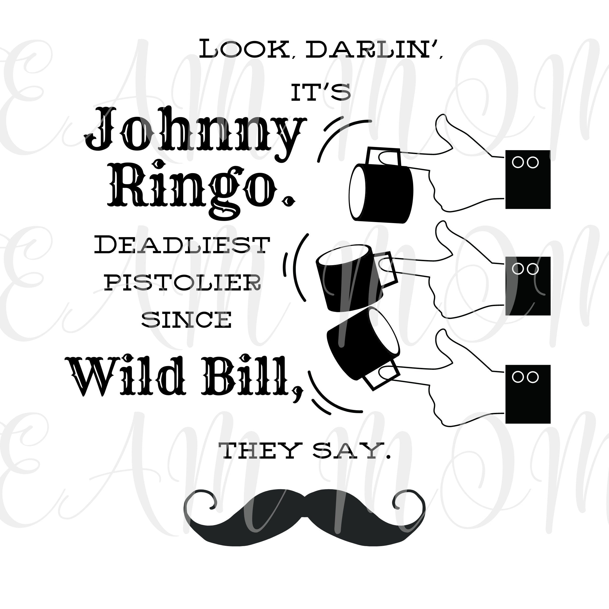 Doc Holliday and Johnny Ringo slinging mug SVG | Cut File and Design