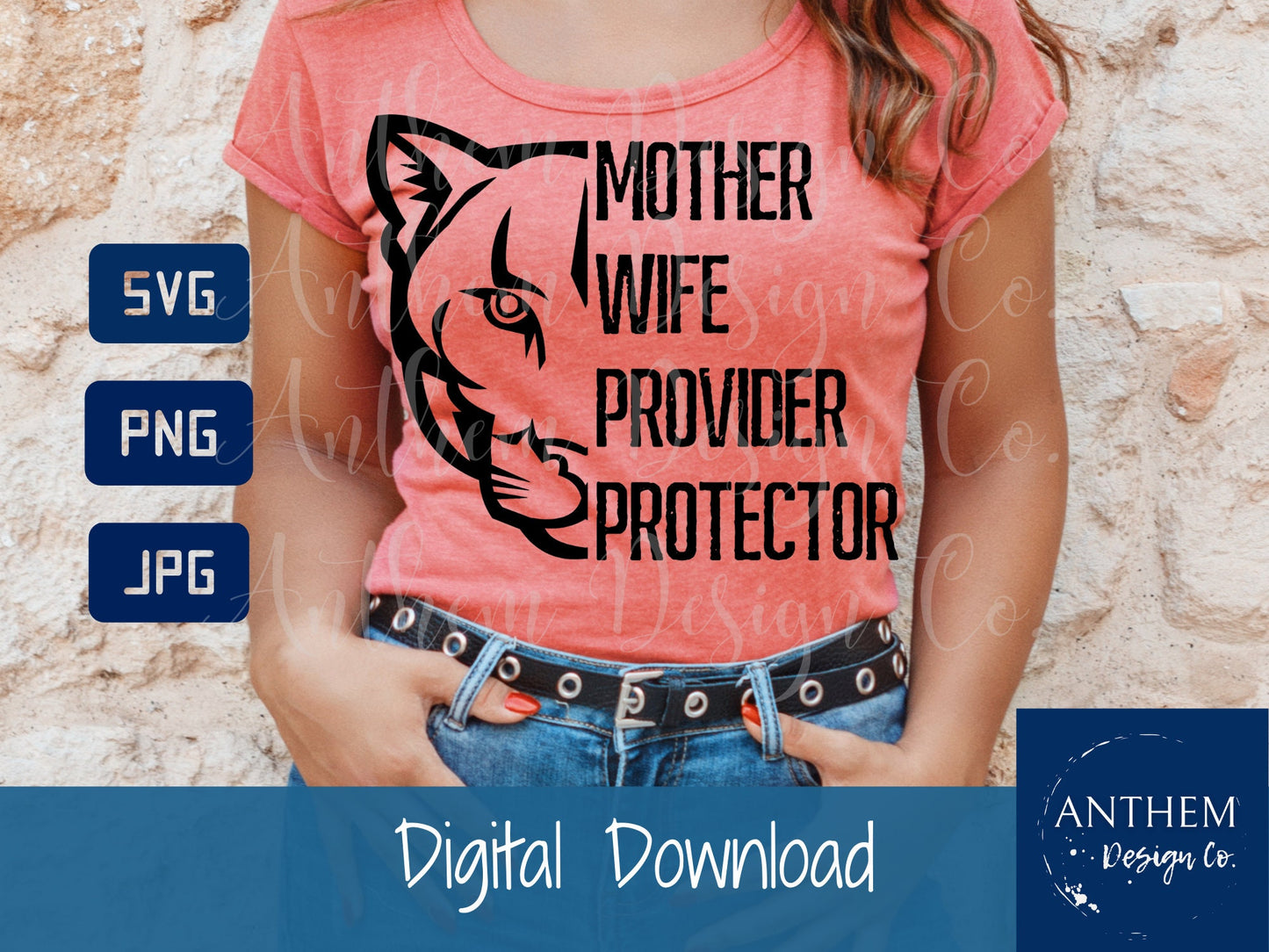 Mother Wife Provider Protector SvG, mothers day, mom SvG, new mom cut file Distressed, Cricut, silhouette | PNG, JPEG, SVG instant download