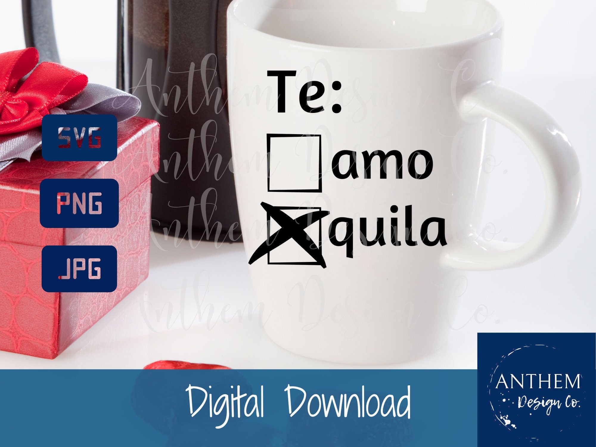 Te amo, Tequila checkmark SVG | Cut File and Design