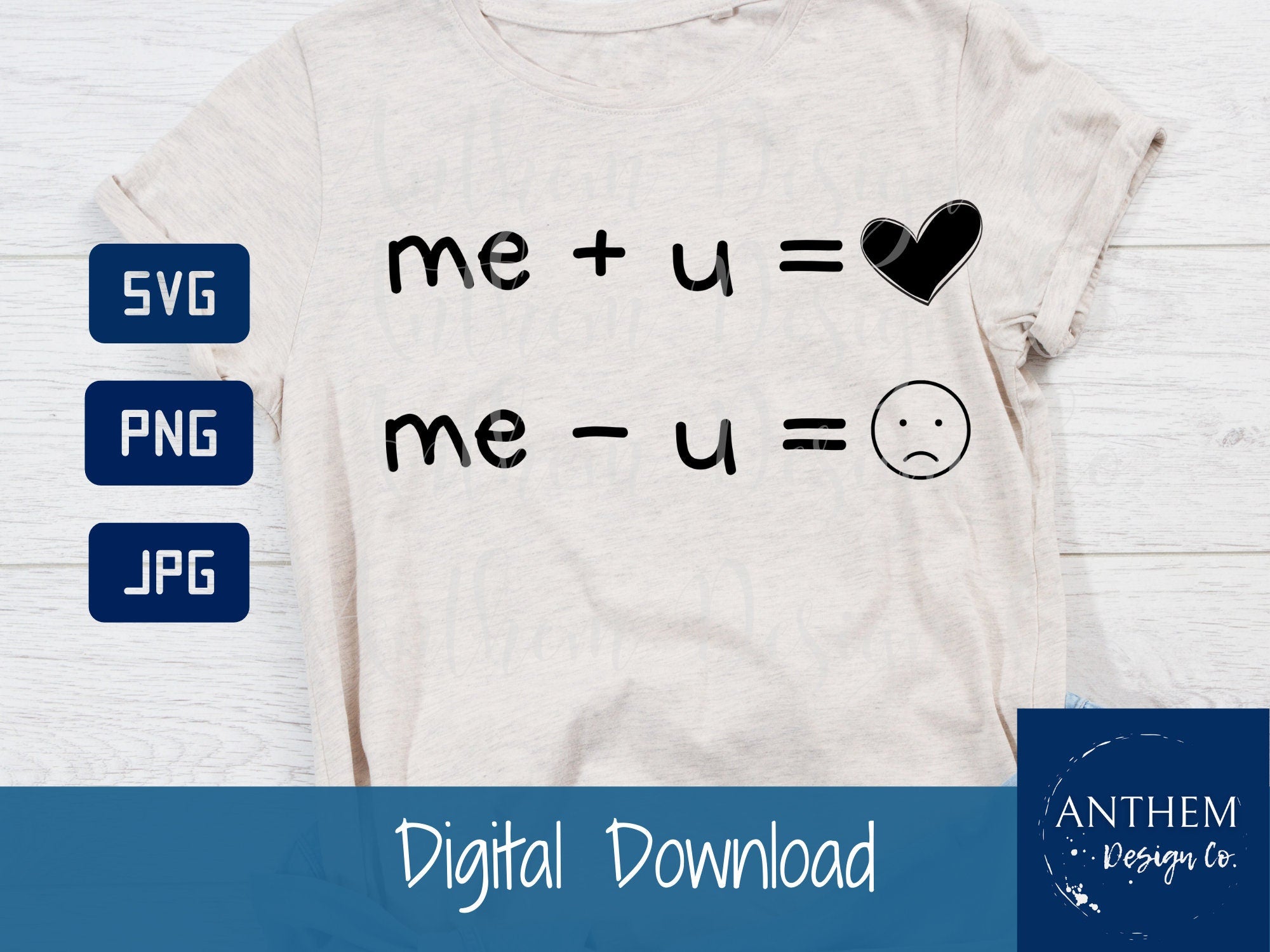 Me plus you equals love SVG | Cut File and Design