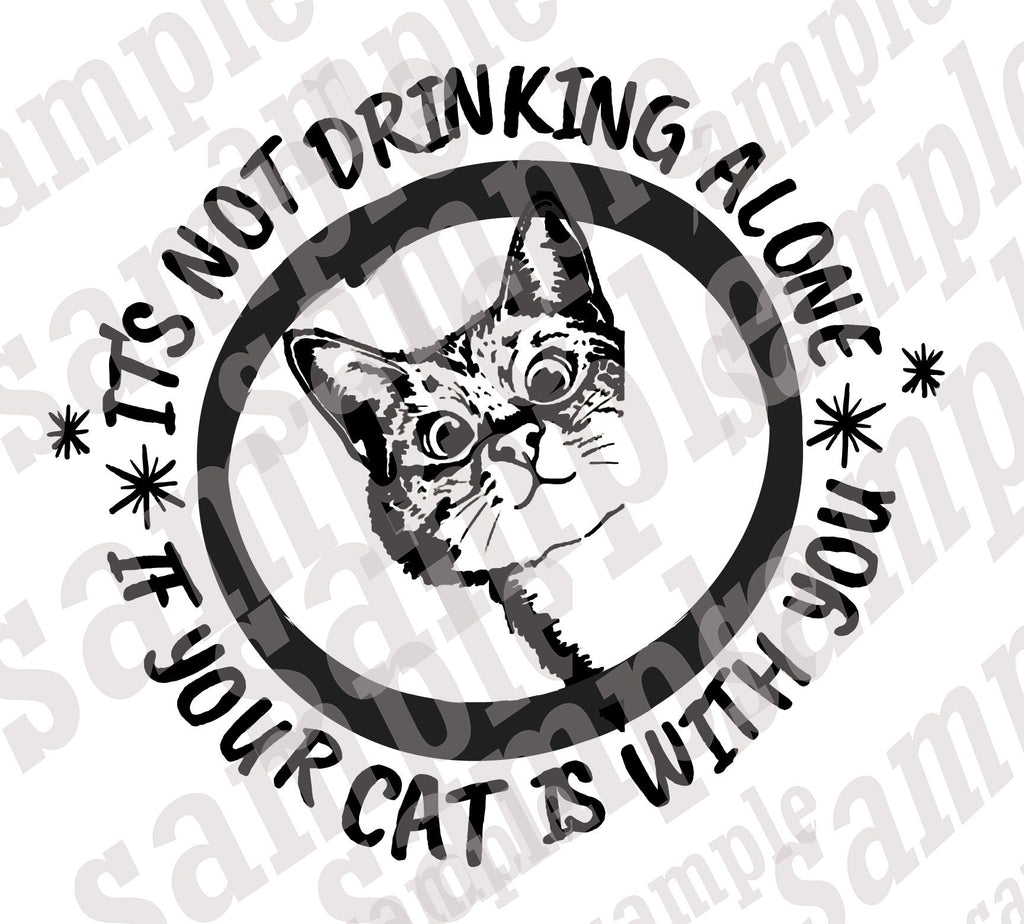 Drinking with my cat SVG | Cut File and Design