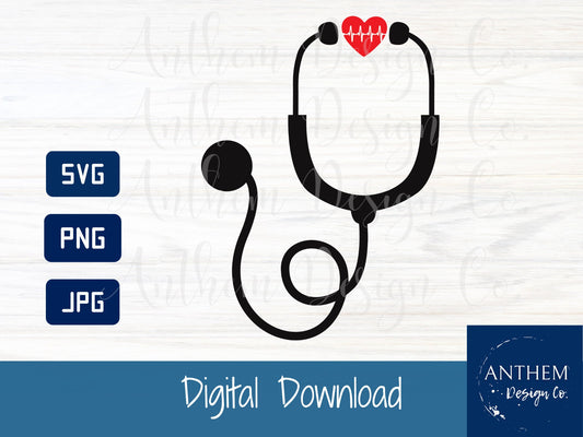 Stethoscope nurse svg, Doctor, Lifeline, EKG, Stethoscope, nurse svg, RN svg, registered nurse svg - Instant Digital Download, svg, png, jpg