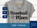 Baseball Mom distressed look SVG | Cut File & Shirt Design